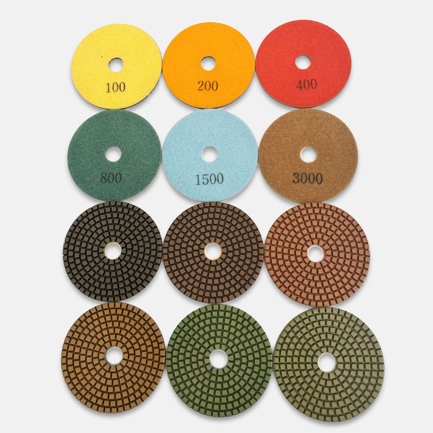 Super Premium 4” 6 Step Polishing Pads for Granite